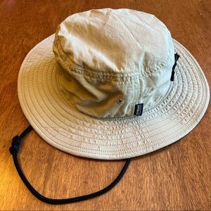 Patagonia Kids’ large brim hat nylon tan color